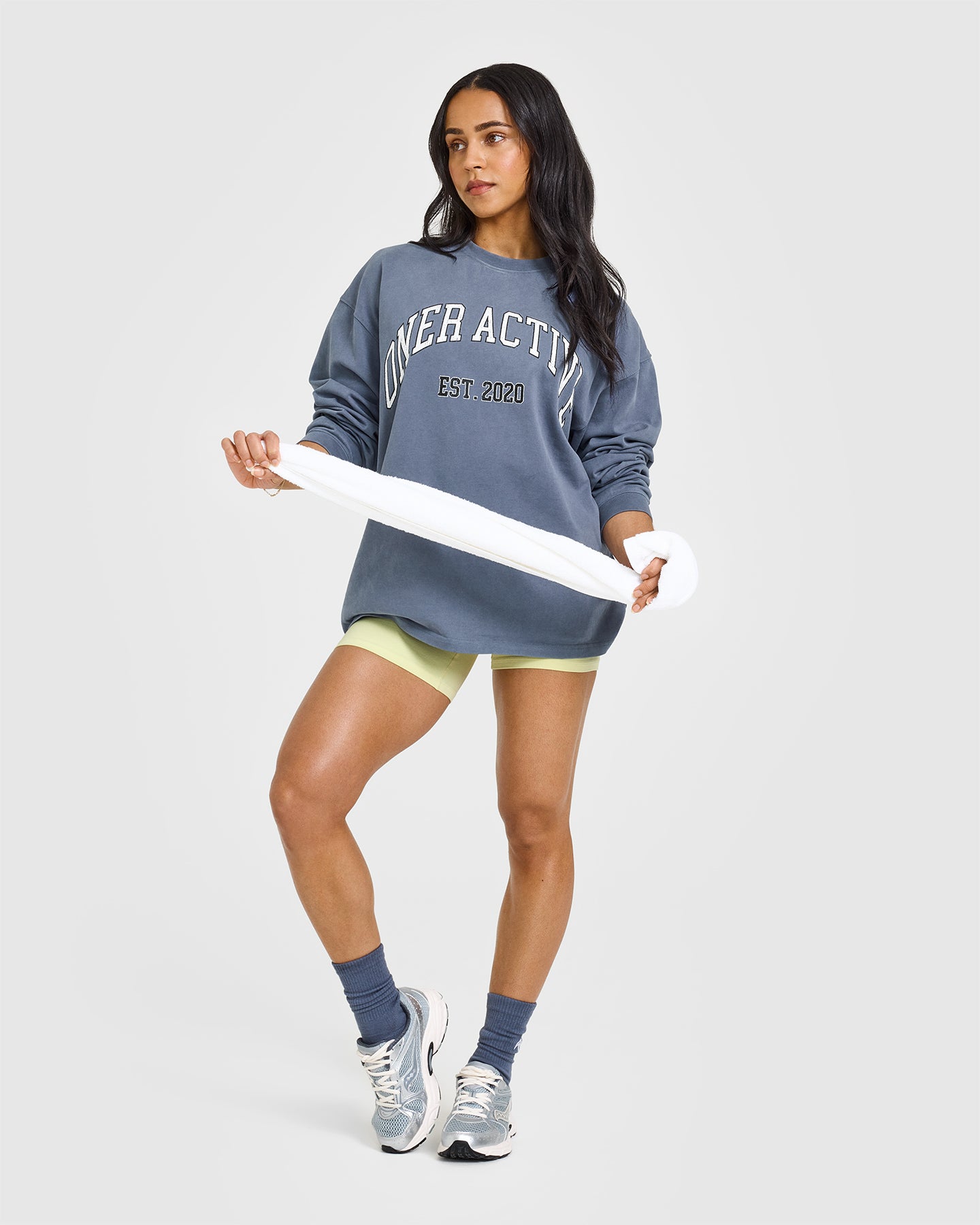 Oner Graphic Washed Long Sleeve Top | Granite Blue