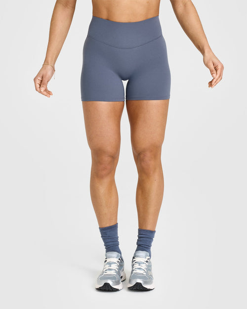 SoftMotion™ Shorts 6" with White Logo | Granite Blue