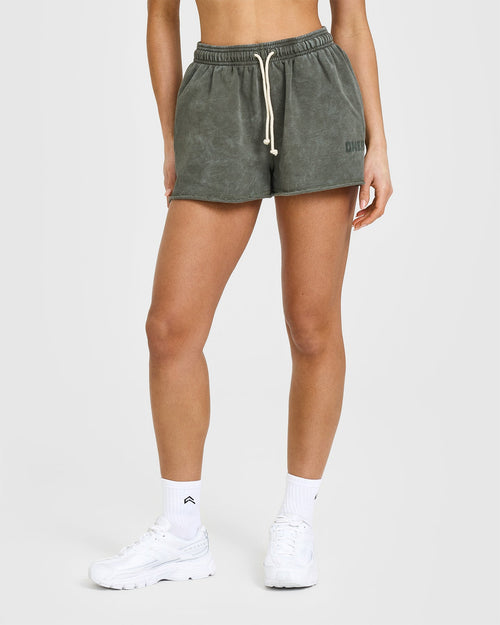 Oner Modal Raw Lounge Oversized Shorts | Washed Dark Khaki