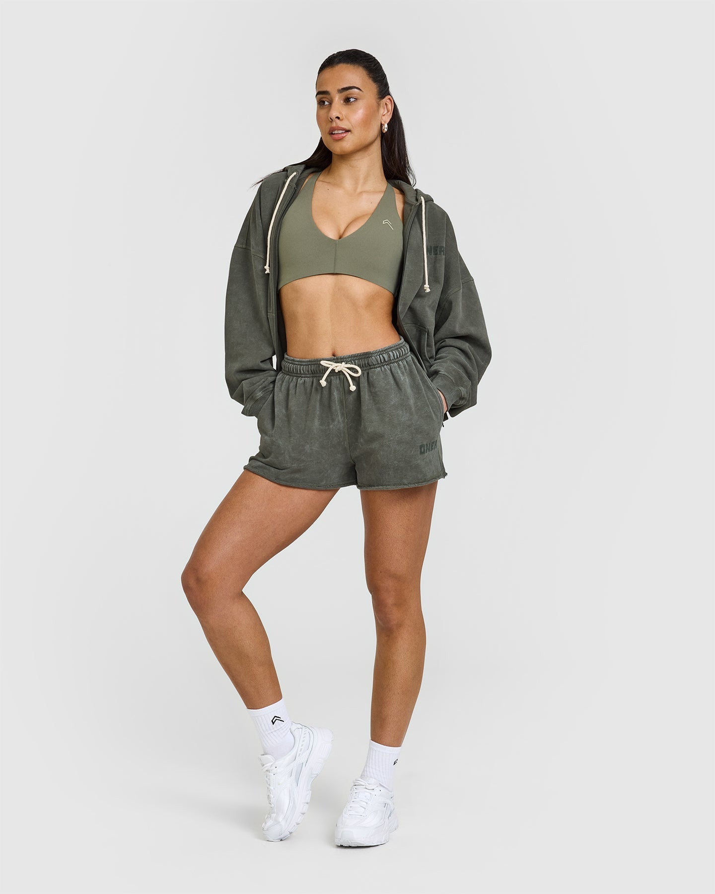 Raw Lounge Oversized Shorts | Washed Dark Khaki