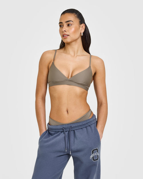 Oner Modal Silhouette Crossover Bralette | Moss Brown