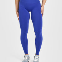 EffortlessLift™ Seamless Leggings with White Logo | Space Blue