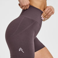 EffortlessLift™ Seamless Shorts with White Logo | Umber Brown