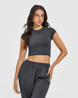 Cotton Baby T-Shirt with Graphic | Coal