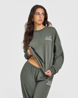 Lightweight Sweatshirt With Graphic | Dark Khaki