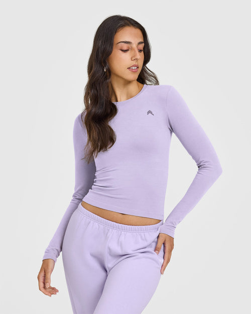Oner Modal Cotton Icon Long Sleeve Top | Lavender Purple