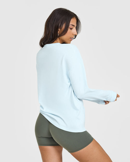 Classic Oversized Lightweight Long Sleeve Top | Cloud Blue