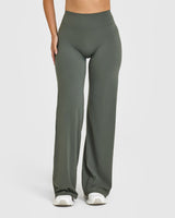 SoftMotion™ Straight Leg Pants with White Logo | Dark Khaki