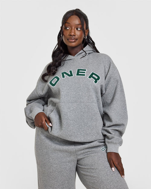 Oner Modal Foundations Oversized Graphic Hoodie | Charcoal Marl
