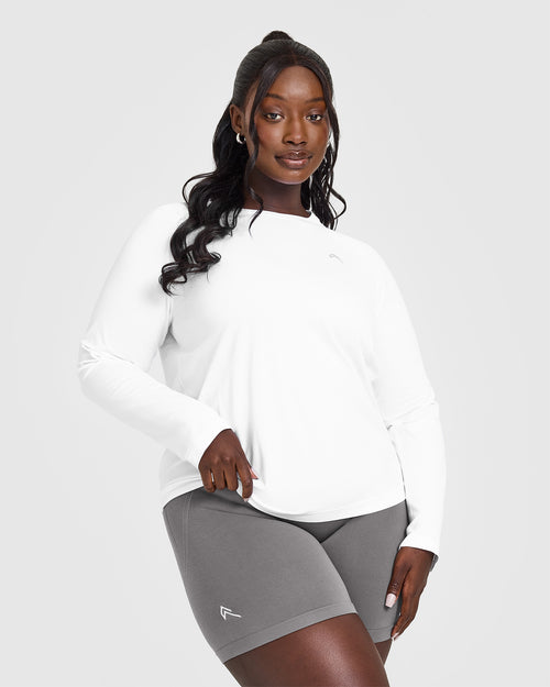 Oner Modal Go To Seamless Loose Long Sleeve Top | White