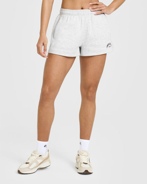 Foundations Oversized Shorts With Printed Graphic | Light Gray Marl