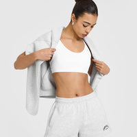 Foundations Oversized Shorts With Printed Graphic | Light Gray Marl