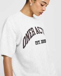 Oner Graphic Washed T-Shirt | Light Grey Marl
