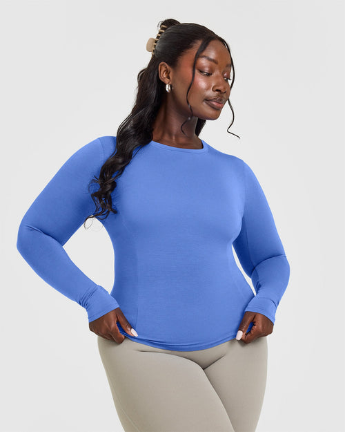 Oner Modal Mellow™ Soft Long Sleeve Top | Glaucous Blue