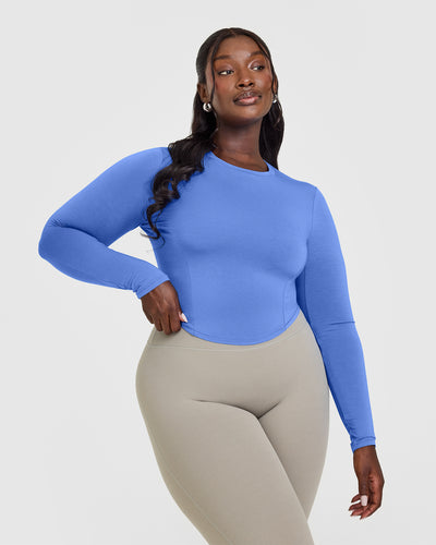 Mellow™ Soft Mid Long Sleeve Top | Glaucous Blue