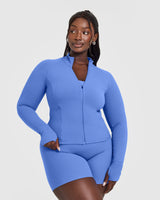 SoftMotion™ Jacket with White Logo | Glaucous Blue