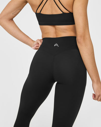 UnifiedMove High Waisted Pocket Leggings White Logo | Black