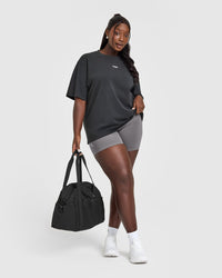 Raising The Bar Oversized Washed T-Shirt | Coal