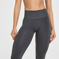 EffortlessLift™ Seamless Leggings with White Logo | Coal
