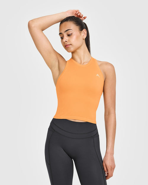Go To Seamless Fitted Mid Tank Top | Powdered Orange