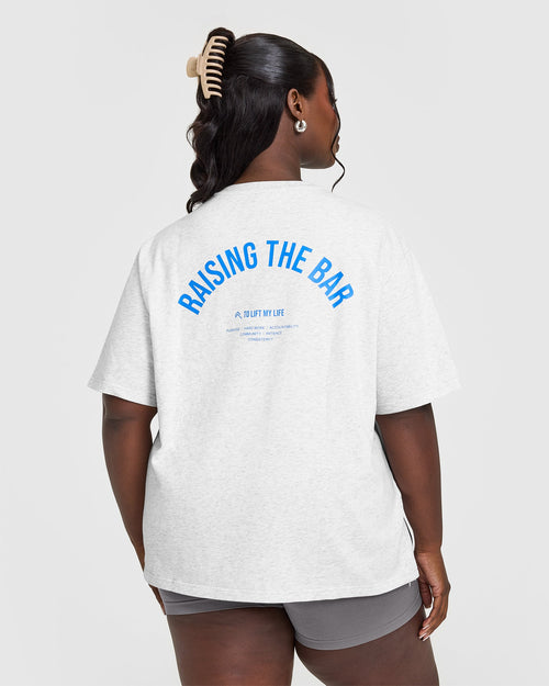 Raising The Bar Oversized Washed T-Shirt | Light Gray Marl