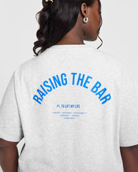 Raising The Bar Oversized Washed T-Shirt | Light Grey Marl