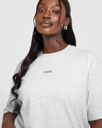 Raising The Bar Oversized Washed T-Shirt | Light Grey Marl