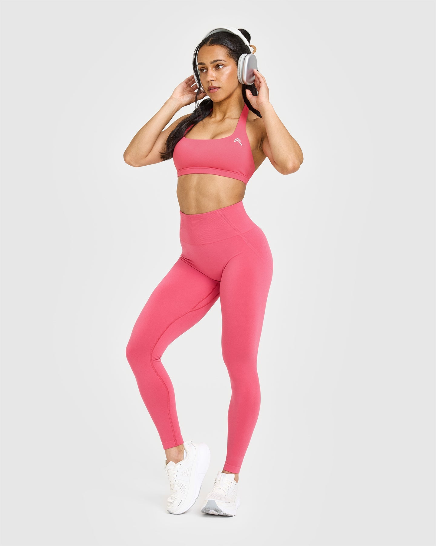 EffortlessLift™ Seamless Leggings with White Logo | Velvet Pink