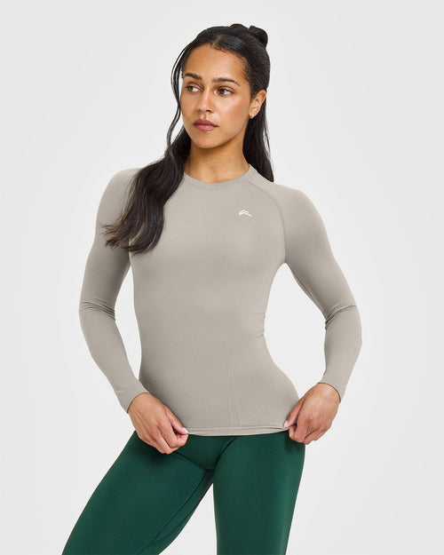 Oner Modal Go To Seamless Fitted Long Sleeve Top | Warm Sand