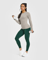 Go To Seamless Fitted Long Sleeve Top | Warm Sand
