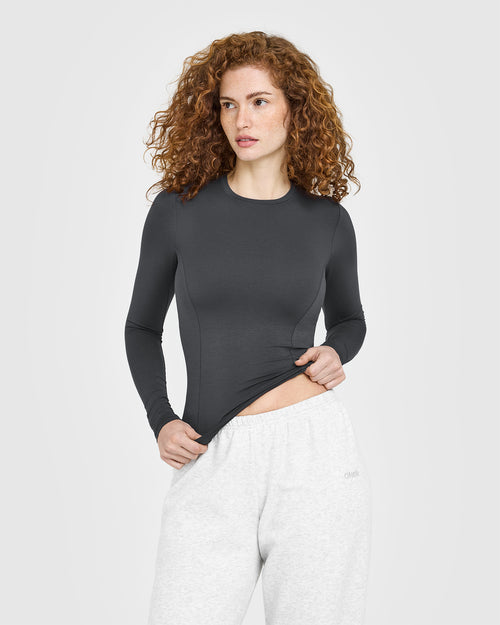 Oner Modal Mellow™ Soft Long Sleeve Top | Coal