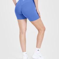 SoftMotion™ Shorts 6" with White Logo | Glaucous Blue