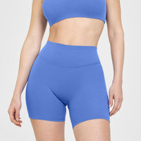 SoftMotion™ Shorts 6" with White Logo | Glaucous Blue