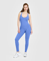Unified Scoop Back All In One Long | Glaucous Blue