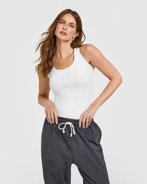 Oner Modal Cotton Fitted Vest | Light Grey Marl