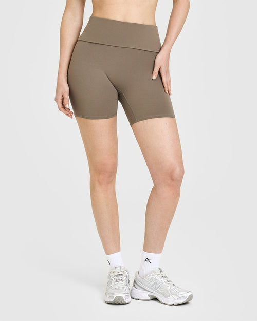 Oner Modal SoftMotion™ Fold Over Shorts 6" | Moss Brown