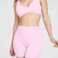 SoftMotion™ Shorts 6" with White Logo | Chalk Pink