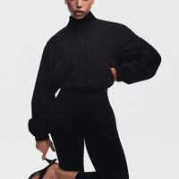 Cropped Bomber Jacket | Black