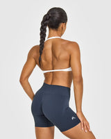 EnhanceLift™ Seamless Minimal Halter Neck Bralette | White