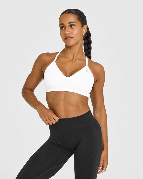 EnhanceLift Seamless Strappy Sports Bra in White | Oner Active US