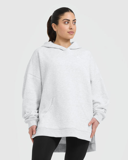 All Day Longline Hoodie Light Grey Marl | Oner Active US