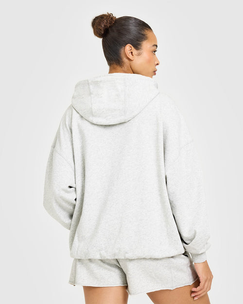 Raw Lounge Oversized Hoodie | Light Gray Marl