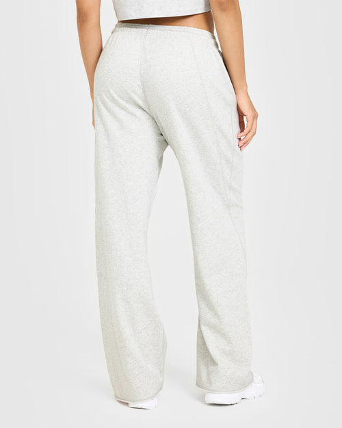 Raw Lounge Wide Leg Joggers | Light Gray Marl