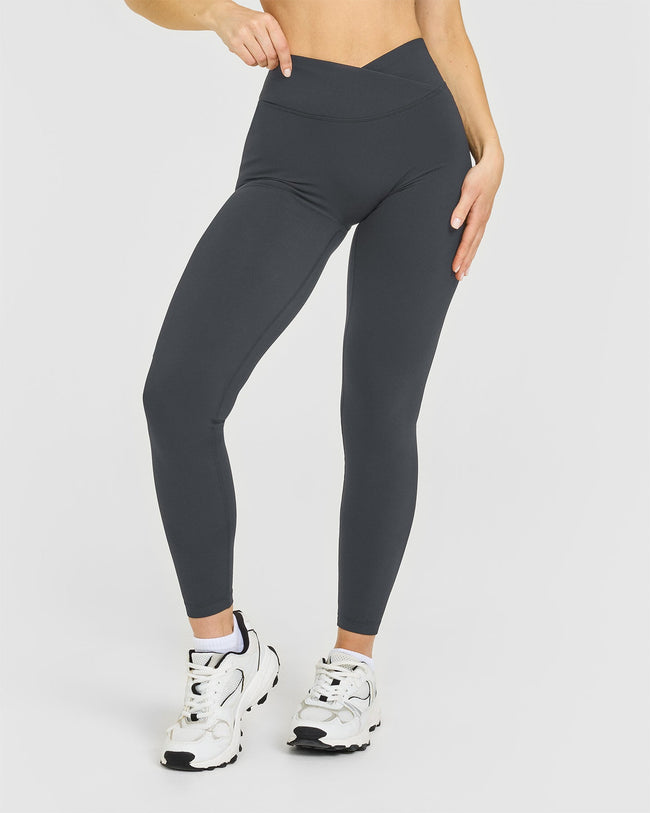 UnifiedMove™ Wrap Leggings White Logo | Coal