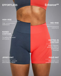 EnhanceLift™ Seamless Shorts with White Logo | Charged Coral