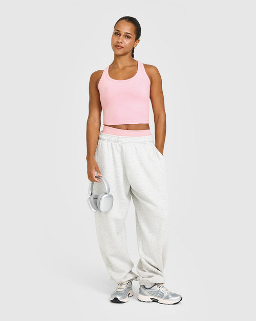 Cotton Fitted Mid Vest | Petal Pink