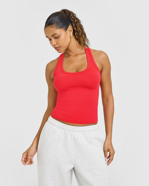 Cotton Fitted Vest | Muscle Mommy Red