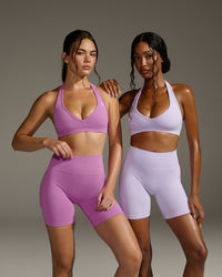 Effortless Seamless Halter Neck Sports Bra | Lavender Purple