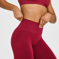 EffortlessLift™ Seamless Leggings with White Logo | Claret Red
