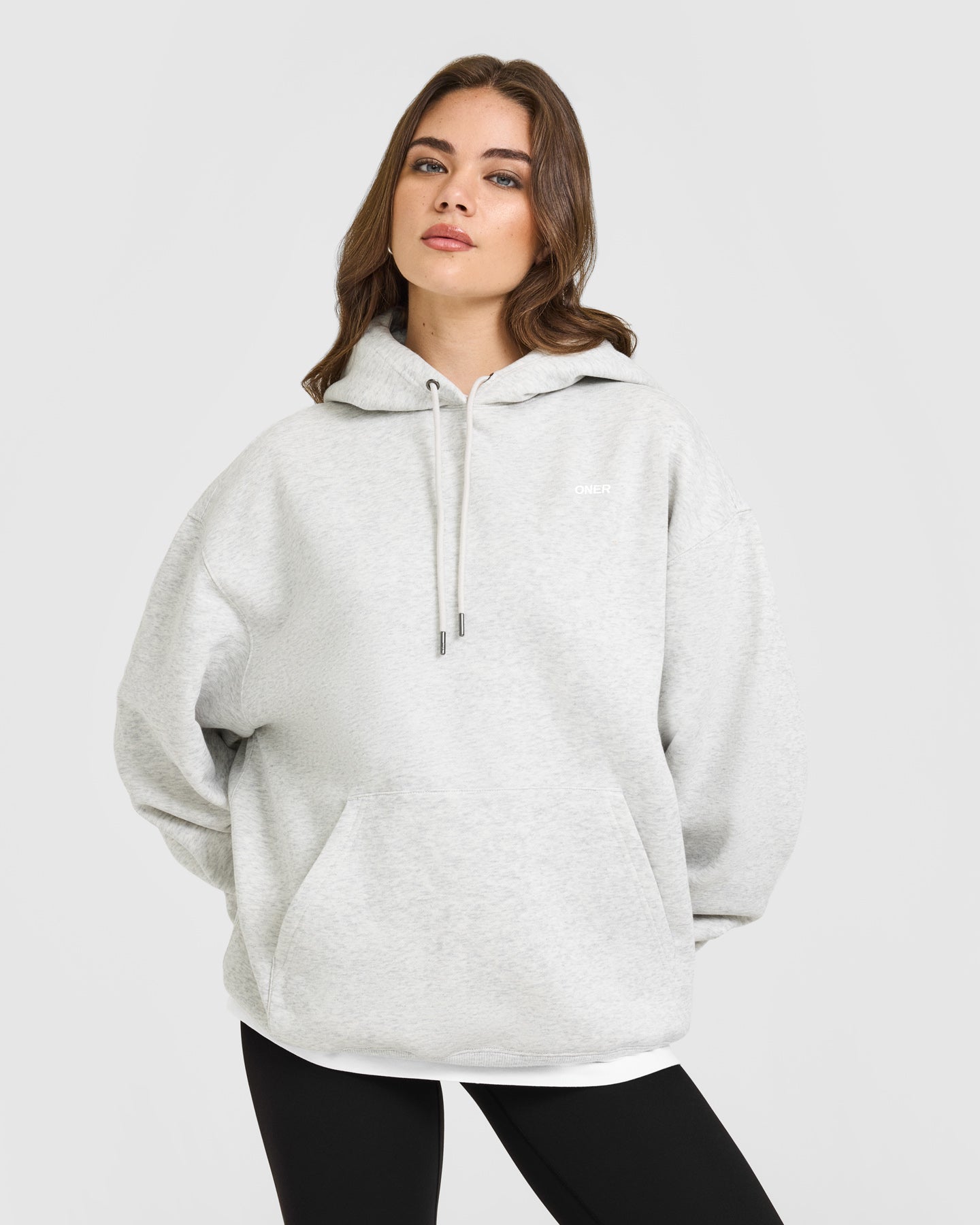 Foundations Oversized Hoodie | Light Gray Marl